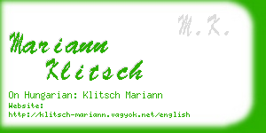 mariann klitsch business card